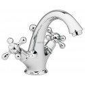 Mélangeur de lavabo ANTICA bec coulé monotrou avec vidage laiton