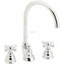 Mélangeur de lavabo ANTICA 3 trous bec haut orientable avec vidage