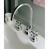 Mélangeur de lavabo ANTICA 3 trous bec haut orientable avec vidage