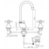 Mélangeur de lavabo ANTICA 3 trous bec haut orientable avec vidage