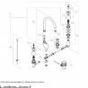Mélangeur de lavabo ANTICA 3 trous bec haut orientable avec vidage