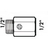 Raccord stop droit mâle 15x21 femelle 15x21 Réf : 825015