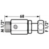 Raccord stop droit mâle femelle 15x21, écrou escamotable Réf : 825215