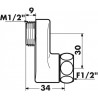 Raccord excentré 30mm mâle 15x21 femelle 15x21 (lot de 2) Réf : 853415.2P
