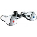 Mélangeur douche chromé pour échange-standard avec tête à clapet Long-Life, mâle 15 x 21, entraxe 80 mm : réf. D2480