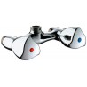 Mélangeur douche chromé pour échange-standard avec tête à clapet Long-Life, mâle 15 x 21, entraxe 80 mm : réf. D2480