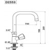 Robinet pilier mâle 15 x 21 L 150 avec têtes à clapet : réf. D2553