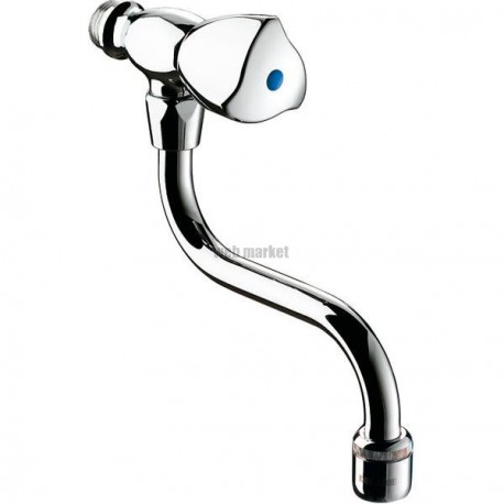 Robinet simple d évier mural chromé bec L 150 : réf. D275150
