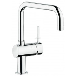 Mitigeur évier MINTA monocommande 15 x 21, monotrou, bec u orientable, mousseur, chromé réf. 32488000