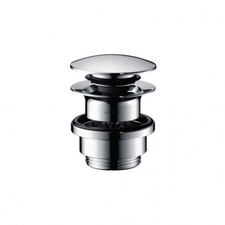 Vidage Push-open sans tirette 33x42 pour lavabo avec trop-plein, chromé Réf 50100000