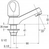 Robinet indépendant pour lavabo ou lave-mains GALEO eau froide tête céramique poignée métal sans bonde réf. E72922-CP