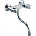Mélangeur évier GALEO CD mural bec tube orientable avec raccords chromé réf. E76925-CP