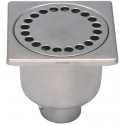 Siphon de sol 10401 avec rosette libre - inox - 100x100 mm - H. 69 mm
