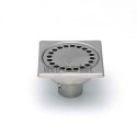 Siphon de sol 1040V avec rosette libre, vis d inviolabilité - inox - 100x100 mm - H. 34 mm