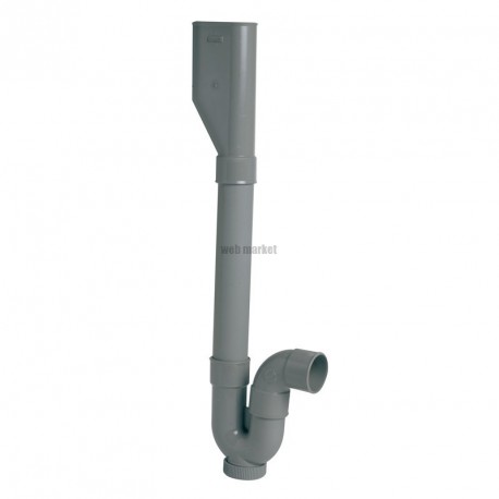 Siphon double de machine à laver à sortie horizontale orientable - 1YH26C - PVC gris - Ø 40 mm