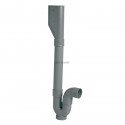 Siphon double de machine à laver à sortie horizontale orientable - 1YH26C - PVC gris - Ø 40 mm
