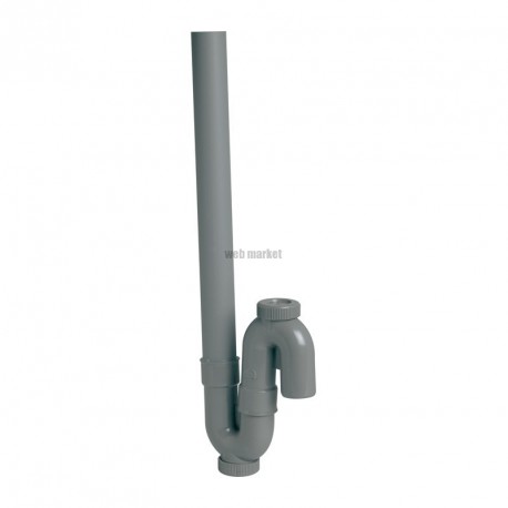 Siphon simple de machine à laver à sortie verticale orientable - 1YH23C - PVC gris - Ø 40 mm
