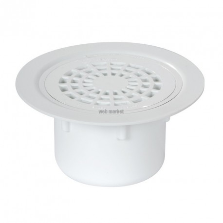 Siphon sol plastique avec grille PVC sortie verticale diamètre 50/63mm SITARV