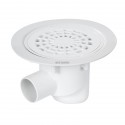Siphon sol plastique avec grille PVC sortie horizontale diamètre 50mm SITARH