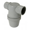 Siphon de lavabo à coller gris avec entrée horizontale diamètre 32mm YF1C