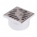 Siphonnette à sortie verticale + grille - SIHJ10I - PVC + inox - Ø 50/40 mm - 100x100x57 mm