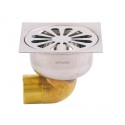 Siphon de sol 100x100 inox cloche de 90 évacuation diam 38 sortie horizontale 46010000000