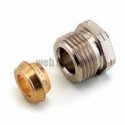 Raccord mécanique 834 à bague métallique, pour tube cuivre ou acier calibré D 15 - 15 x 21 réf. 587154