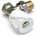 Robinet double réglage 409U droit, à visser, finition nickelée, D 15 X 21 réf. 409204