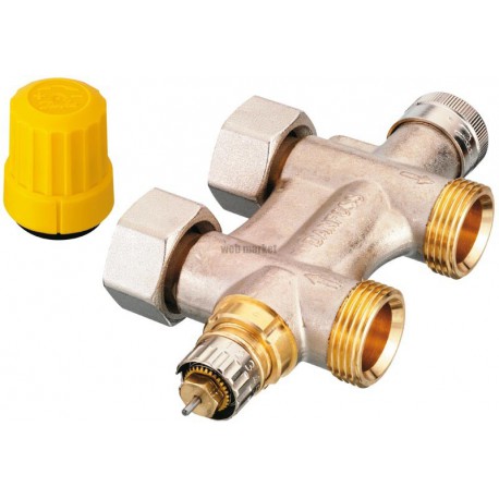 Robinet thermostatique VHS-UN droit côté tube 20 x 27 mâle côté radiateur 15 x 21 mâle réf. 013G4742