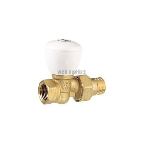 Robinet droit de radiateur nickelé chromé R6TG - Ø 3/8
