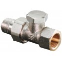 Coude de réglage de radiateur Combi 2 DN 10, PN 10 F, té de réglage, laiton, nickelé, avec préglage/fermeture Réf.1091161
