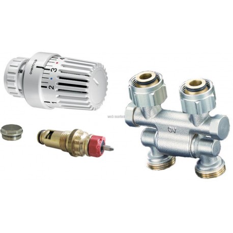 Tique Kit de raccordement RADIASET thermostatique pour radiateurs 6 trous 15 / 21 réf. 1611390