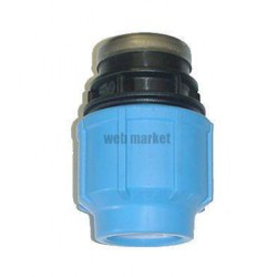 Raccord droit femelle D50-40x49 polypropylène