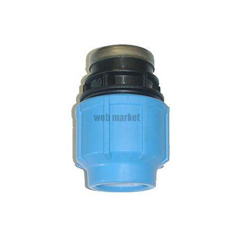 Raccord droit femelle D50-40x49 polypropylène