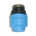 Raccord droit femelle D50-40x49 polypropylène
