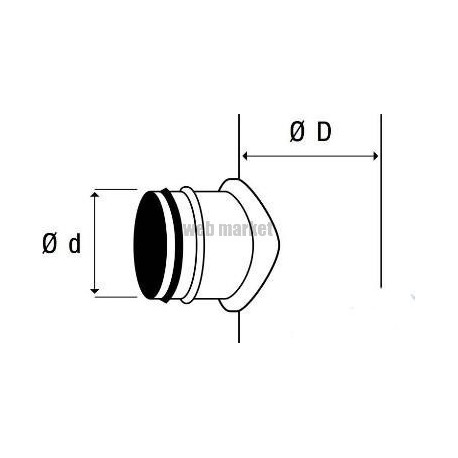 Piquage express à 90° - PS - Diamètre 160 mm - Conduit 560 à 630 mm