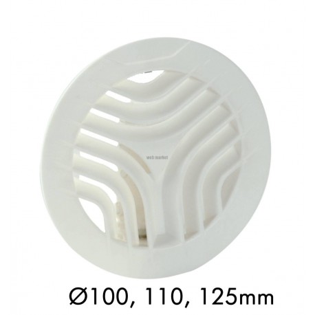 Grille ronde intérieure avec moustiquaire PVC diamètre 100mm GATM100