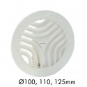 Grille ronde intérieure avec moustiquaire PVC diamètre 100mm GATM100