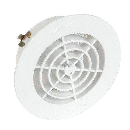 Grille ronde intérieure avec moustiquaire PVC diamètre 125mm GATM125