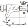 Robinet de lavabo 504S fixation murale eau froide 15 x 21 10 à 20 NF réf. 63100