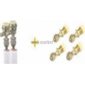 LIAISON TIREE AU VIDE TOUS FLUIDES PE BLANC M1   1/4-1/2 14M AVEC 4 RAC PA