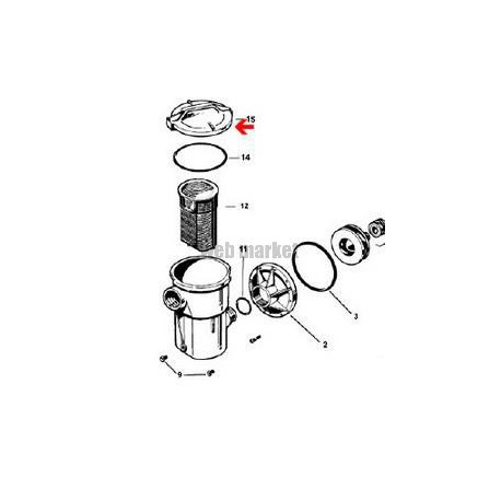 Couvercle + joint de pompe Hayward SP1500-SP1700 ( Dispo épuisement Stock )