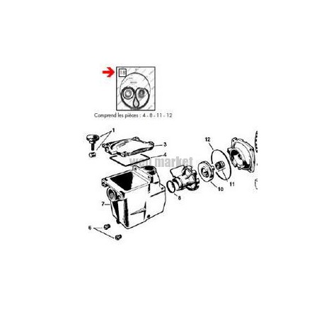 Kit joints + Garniture Hayward Super Pump SP1600
