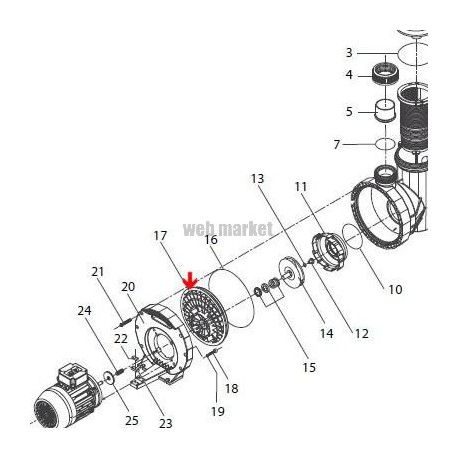Flasque de pompe Belstar 200, 250 et 300 ( Frais/Délai supp à prévoir )