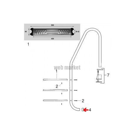 Tampon d échelle Pool s (Ø43mm)