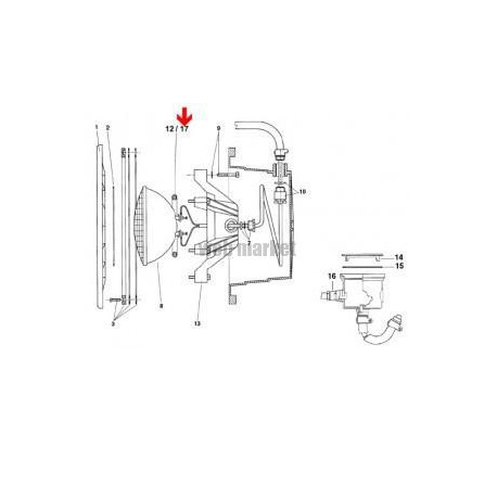 Joint soufflet de lampe de projecteur (AM) Pool s