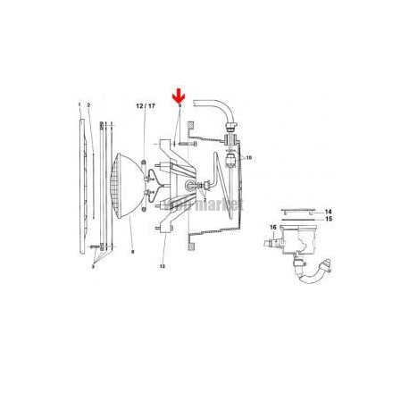 Vis + rondelle de bloc projecteur Pool s (6x35mm)