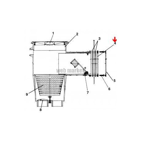 Bride de skimmer petite meurtrière et 16 vis SNTE ( Dispo épuisement Stock )
