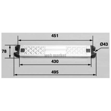 Marche inox d échelle Astral (495x78, Ø43mm) ( Dispo épuisement Stock )