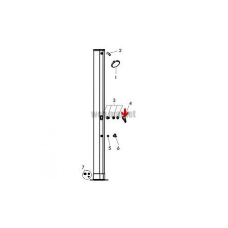 Manette de robinet, douche solaire Grand pommeau